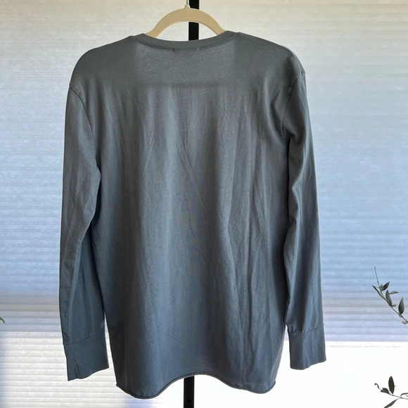 James Perse Scoop Neck Long Sleeve Tee Shirt Grey Medium Classic Casual Spring - Picture 4 of 5